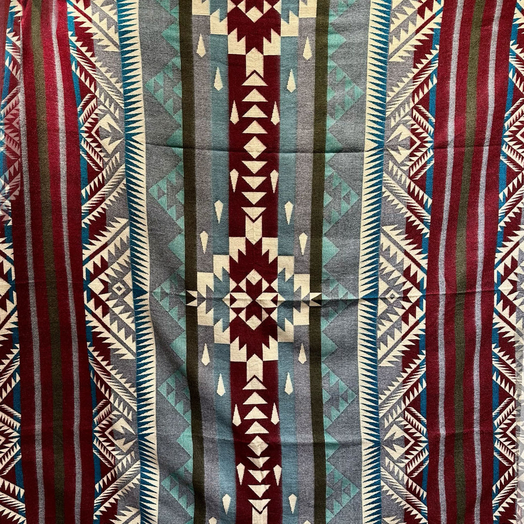 Alpaca Crafted Blanket- Geometric Turquoise