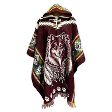 Load image into Gallery viewer, The Original Wolf Poncho- Burgundy
