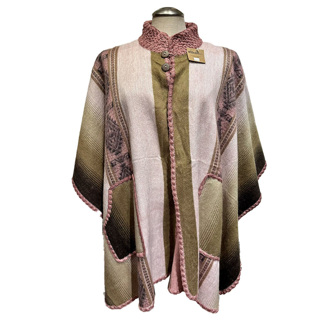 The Alpaca Poncho- Light Pink