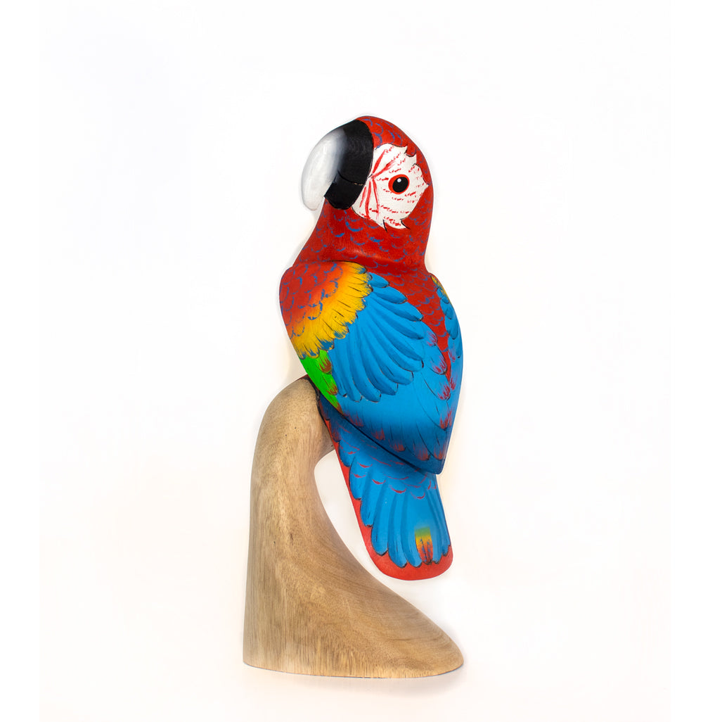 Hand Painted Balsa Wood- Large Parrot